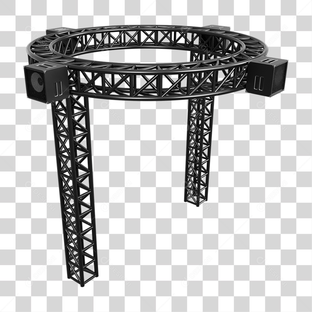 Estruturas Metálicas com Caixas de Som PNG Transparente