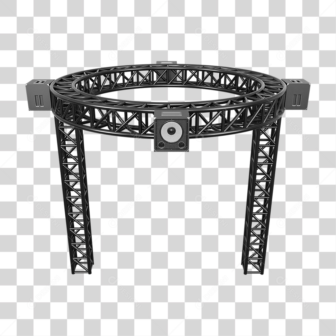 Estruturas Metálicas com Caixas de Som PNG Transparente