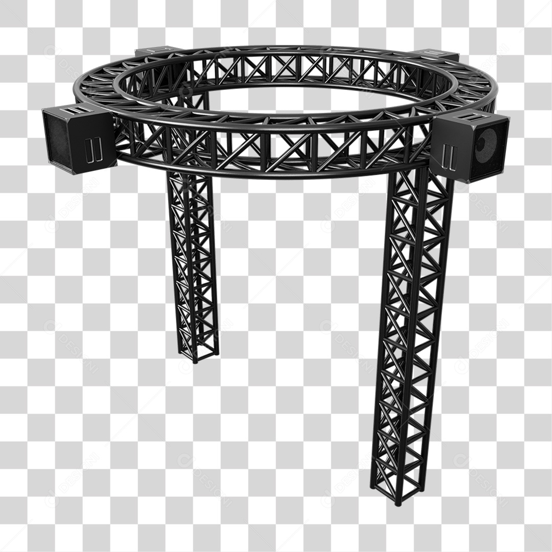 Estruturas Metálicas com Caixas de Som PNG Transparente
