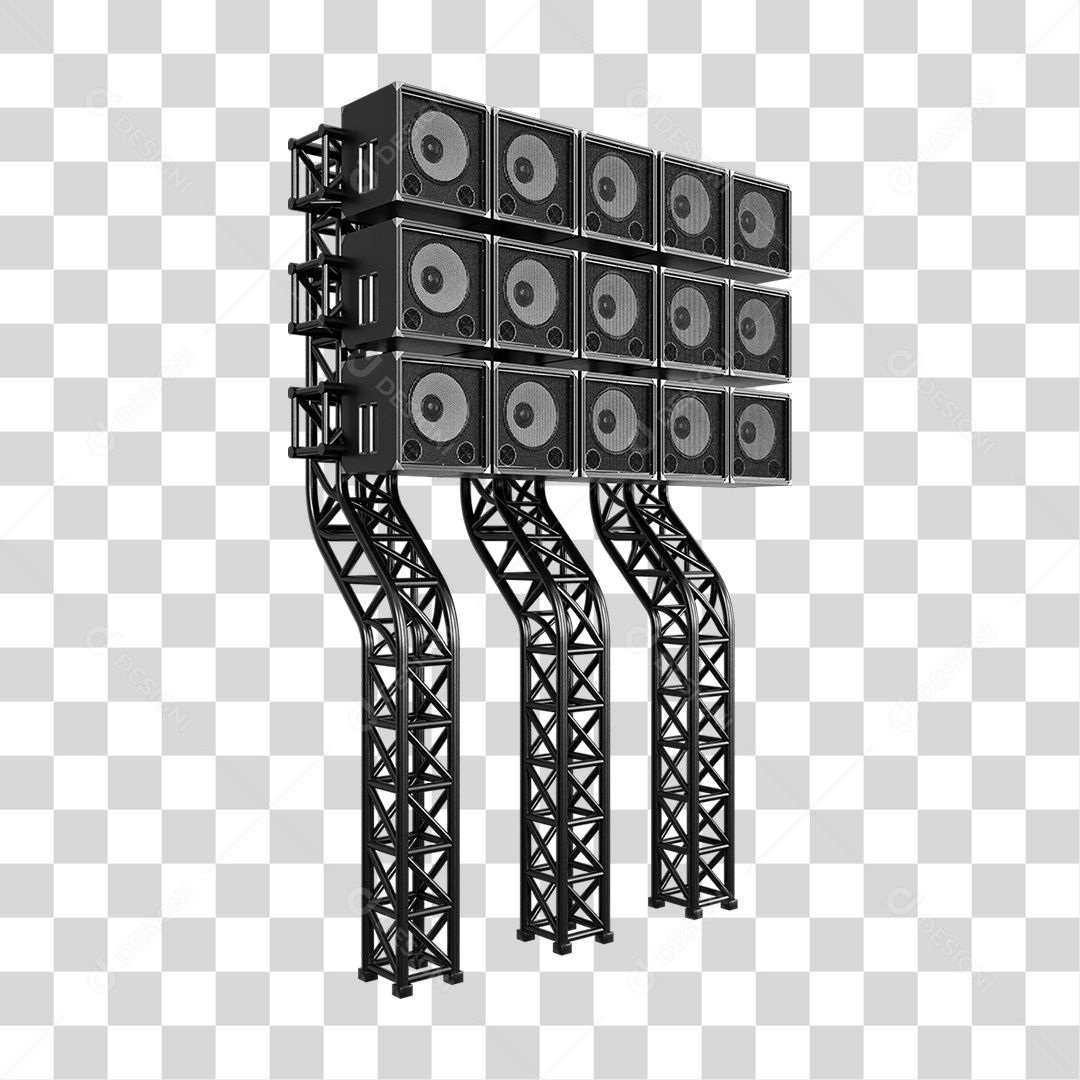 Estruturas Metálicas com Caixas de Som PNG Transparente