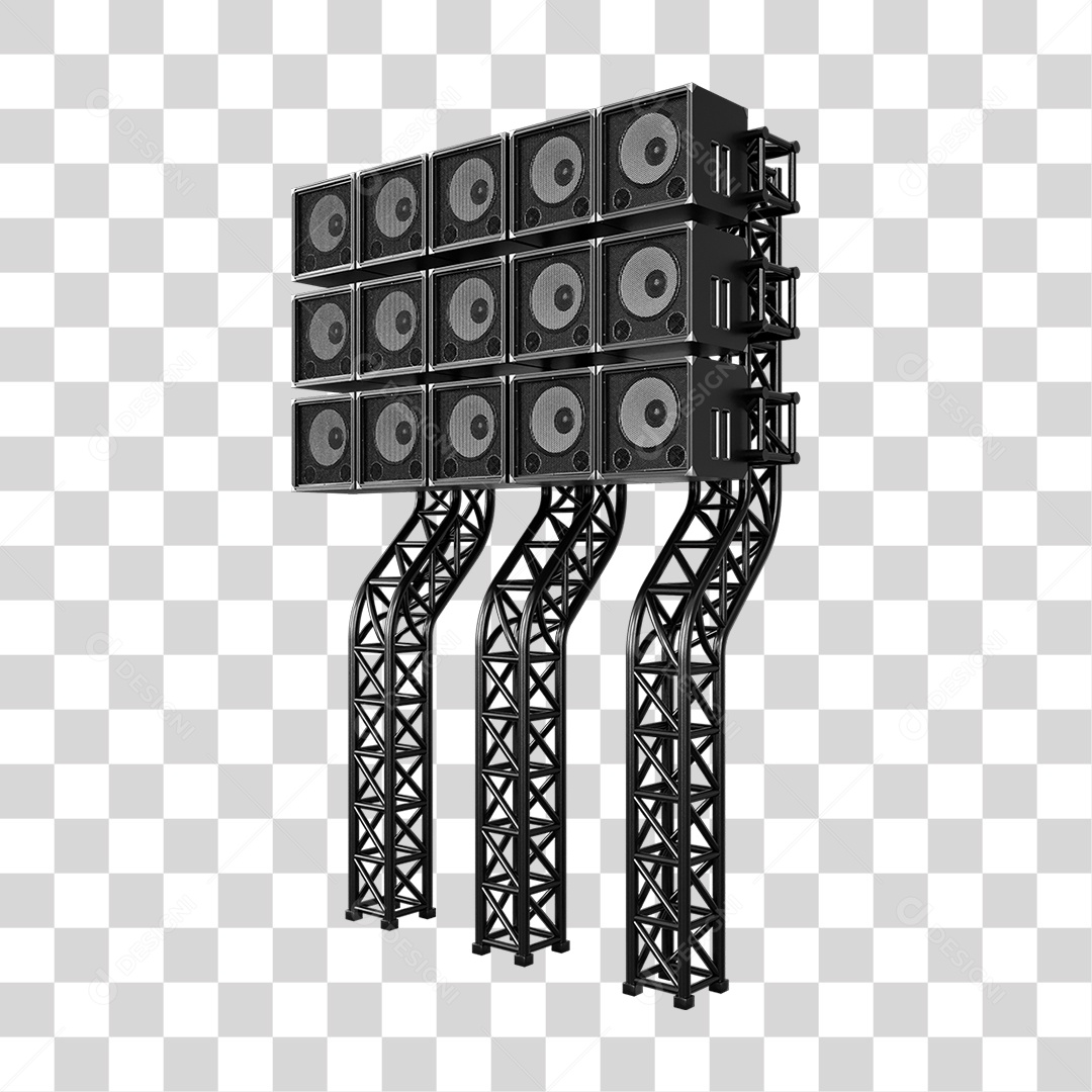 Estruturas Metálicas com Caixas de Som PNG Transparente