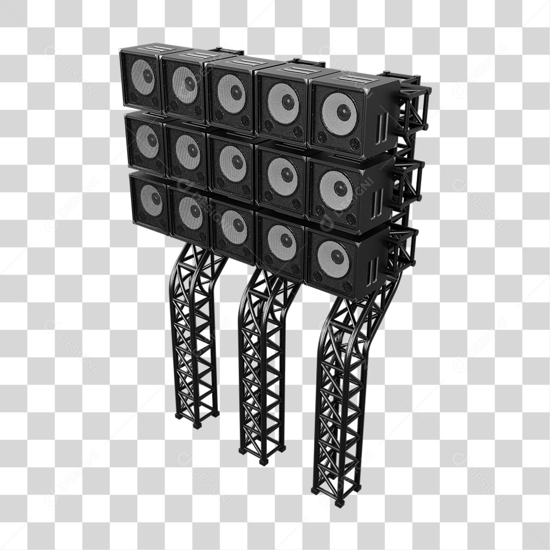 Estruturas Metálicas com Caixas de Som PNG Transparente