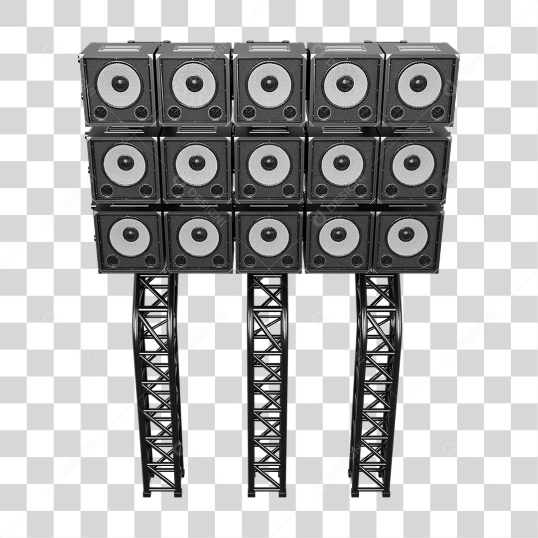 Estruturas Metálicas com Caixas de Som PNG Transparente