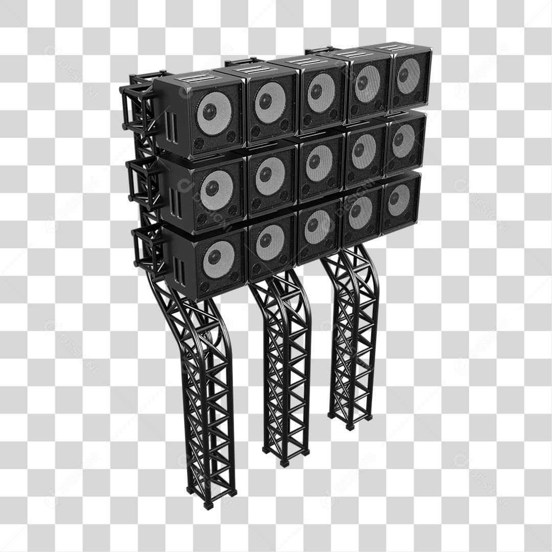 Estruturas Metálicas com Caixas de Som PNG Transparente