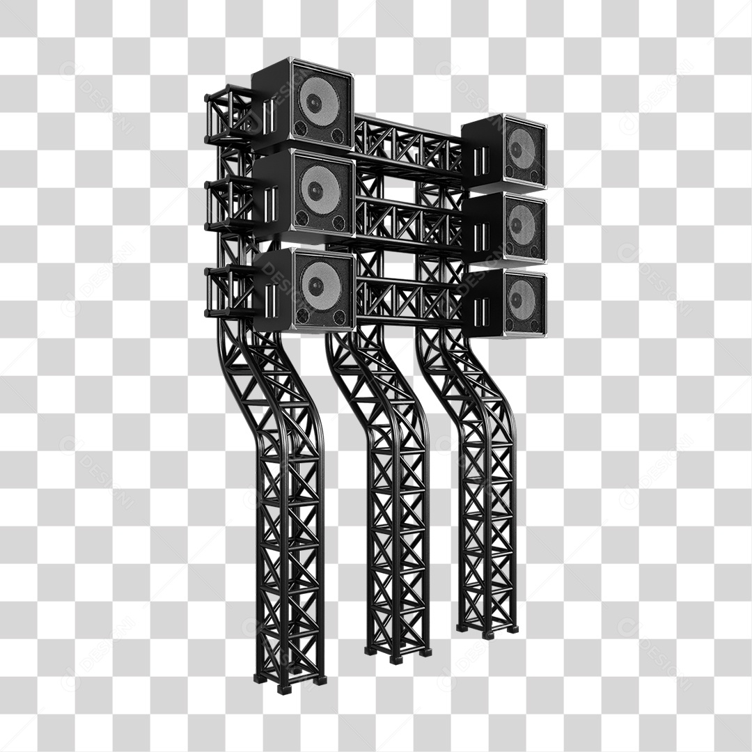 Estruturas Metálicas com Caixas de Som PNG Transparente