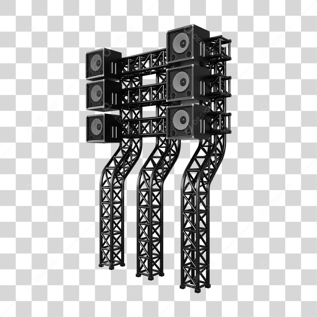 Estruturas Metálicas com Caixas de Som PNG Transparente