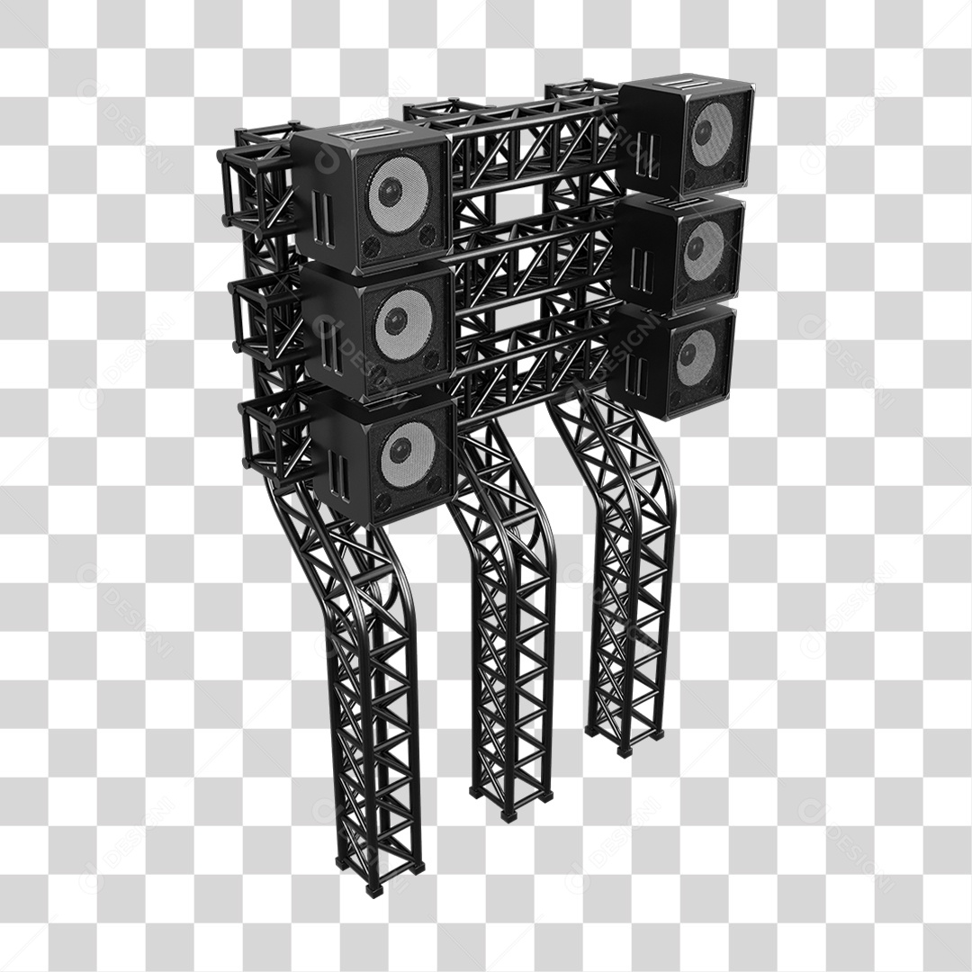 Estruturas Metálicas com Caixas de Som PNG Transparente