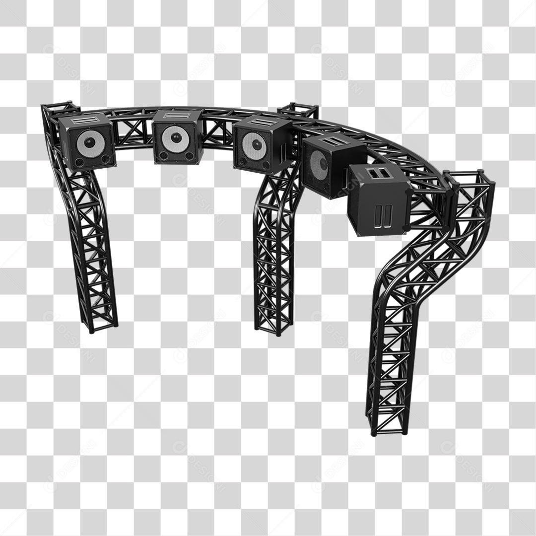Estruturas Metálicas com Caixas de Som PNG Transparente
