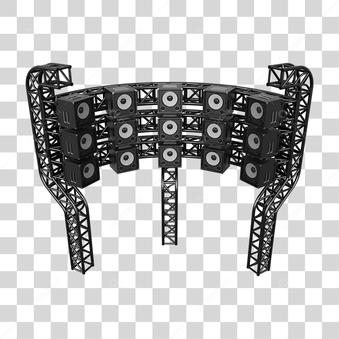 Estruturas Metálicas com Caixas de Som PNG Transparente