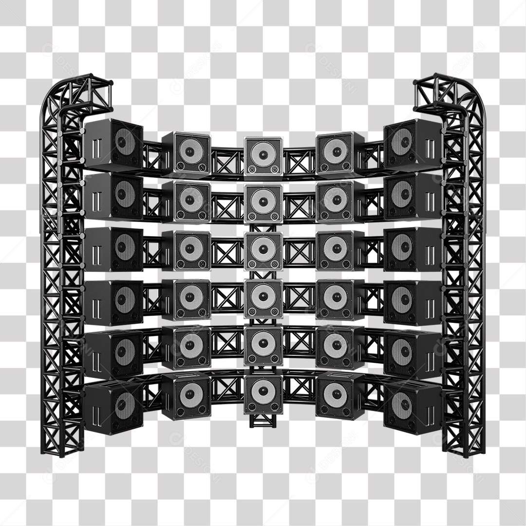 Estruturas Metálicas com Caixas de Som PNG Transparente