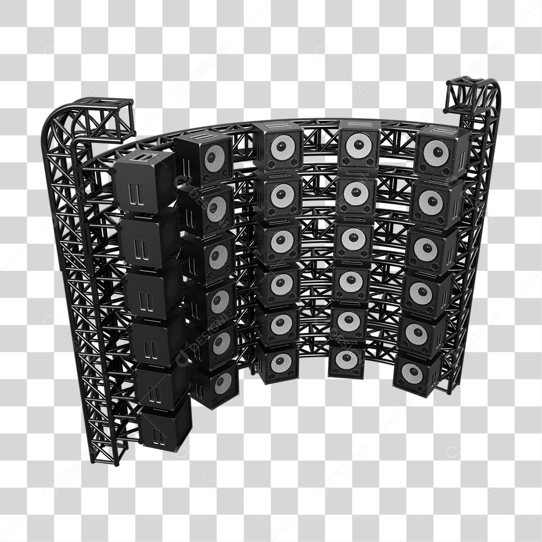 Estruturas Metálicas com Caixas de Som PNG Transparente