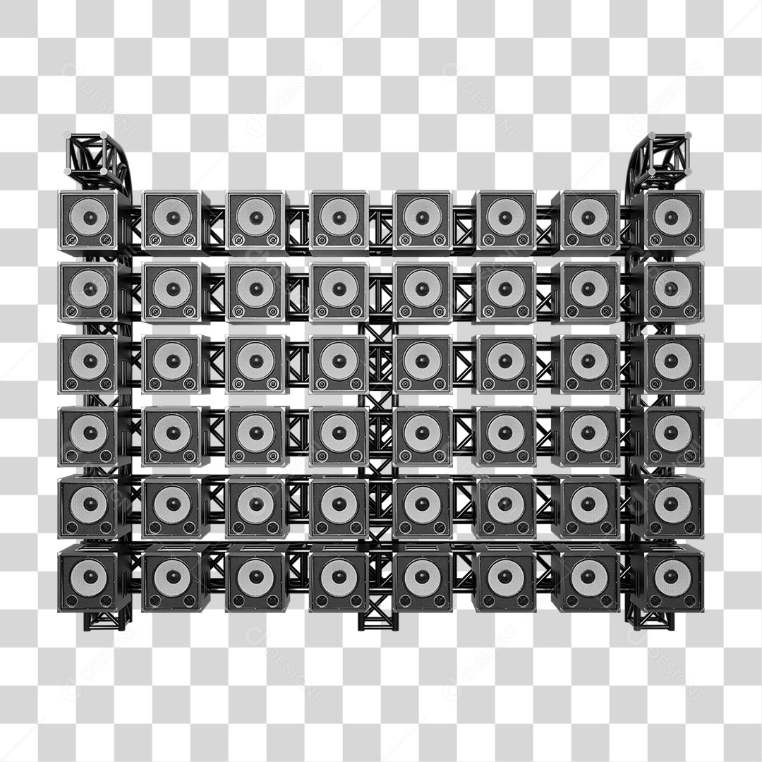 Estruturas Metálicas com Caixas de Som PNG Transparente