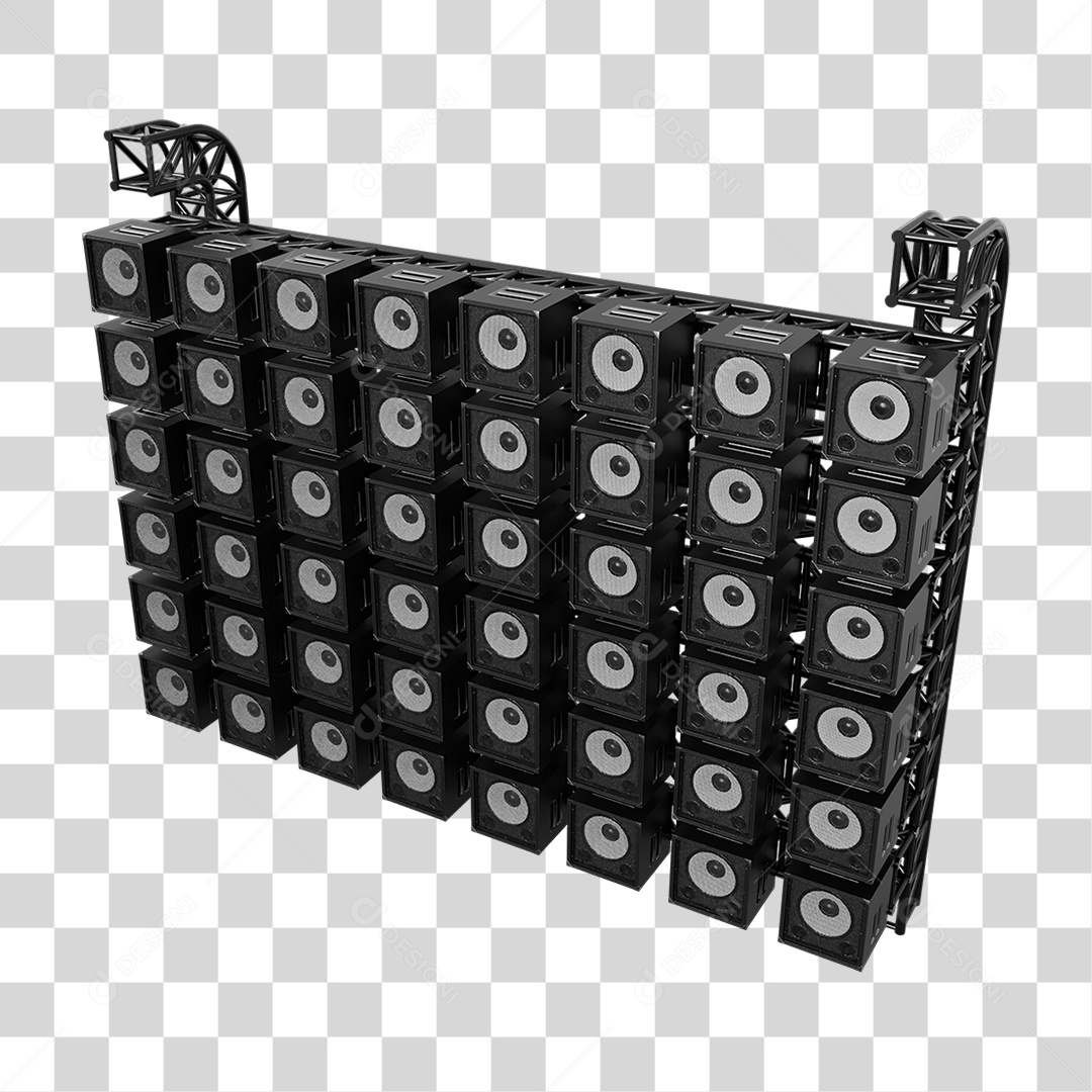 Estruturas Metálicas com Caixas de Som PNG Transparente