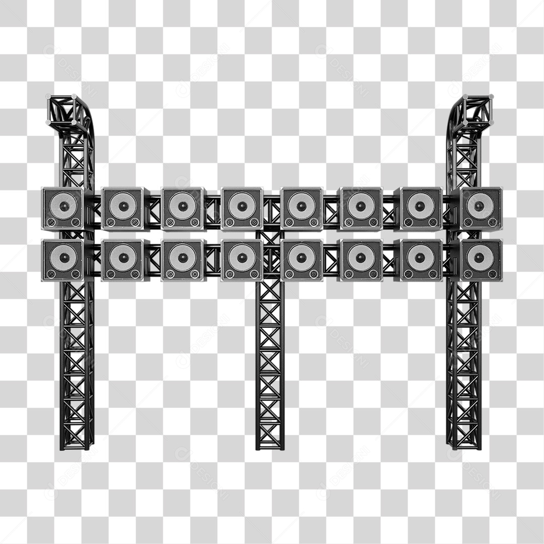 Estruturas Metálicas com Caixas de Som PNG Transparente