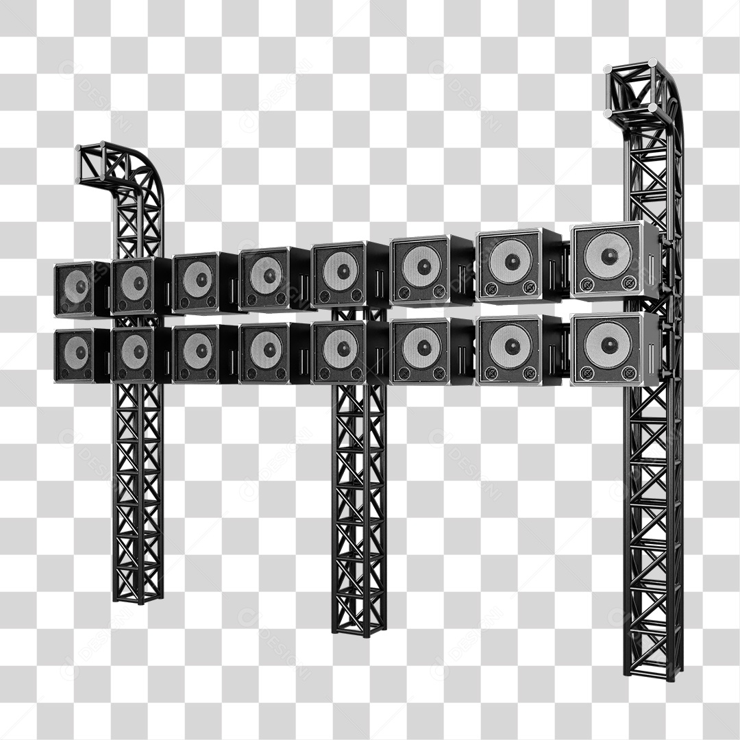 Metal Structures with Transparent PNG Speakers