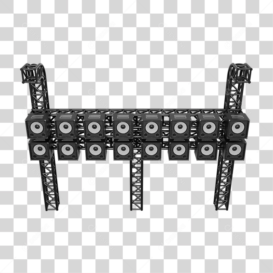 Estruturas Metálicas com Caixas de Som PNG Transparente