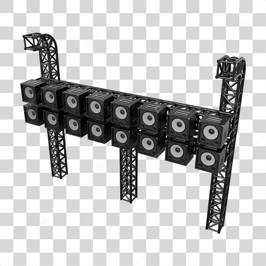 Estruturas Metálicas com Caixas de Som PNG Transparente