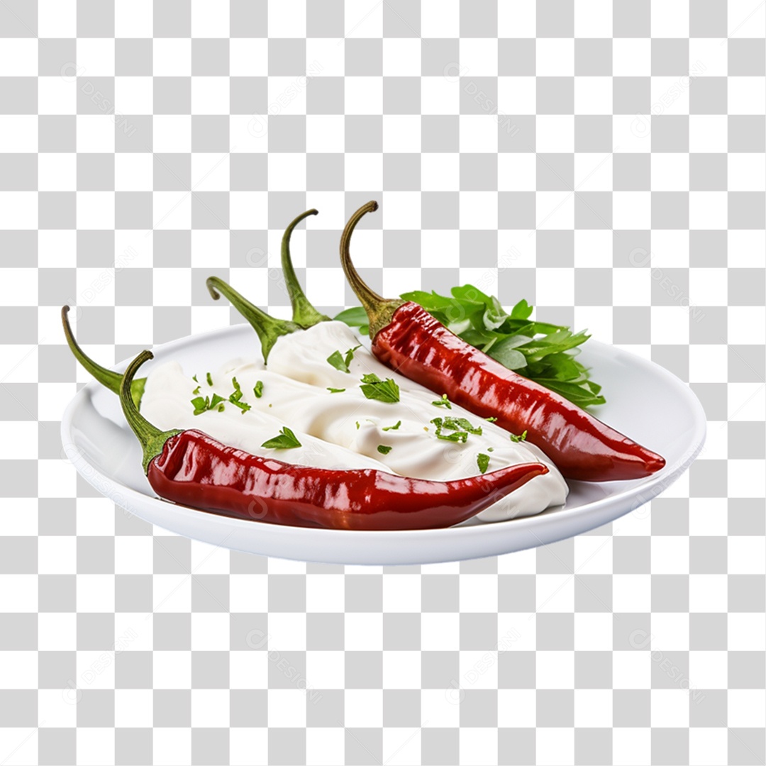 Pimenta com Molho PNG Transparente