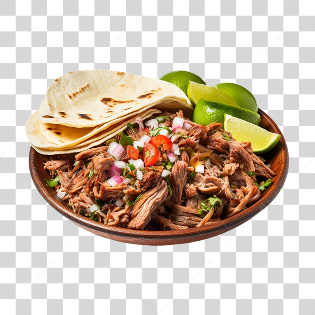 Prato Porção da Culinária Mexicana PNG Transparente