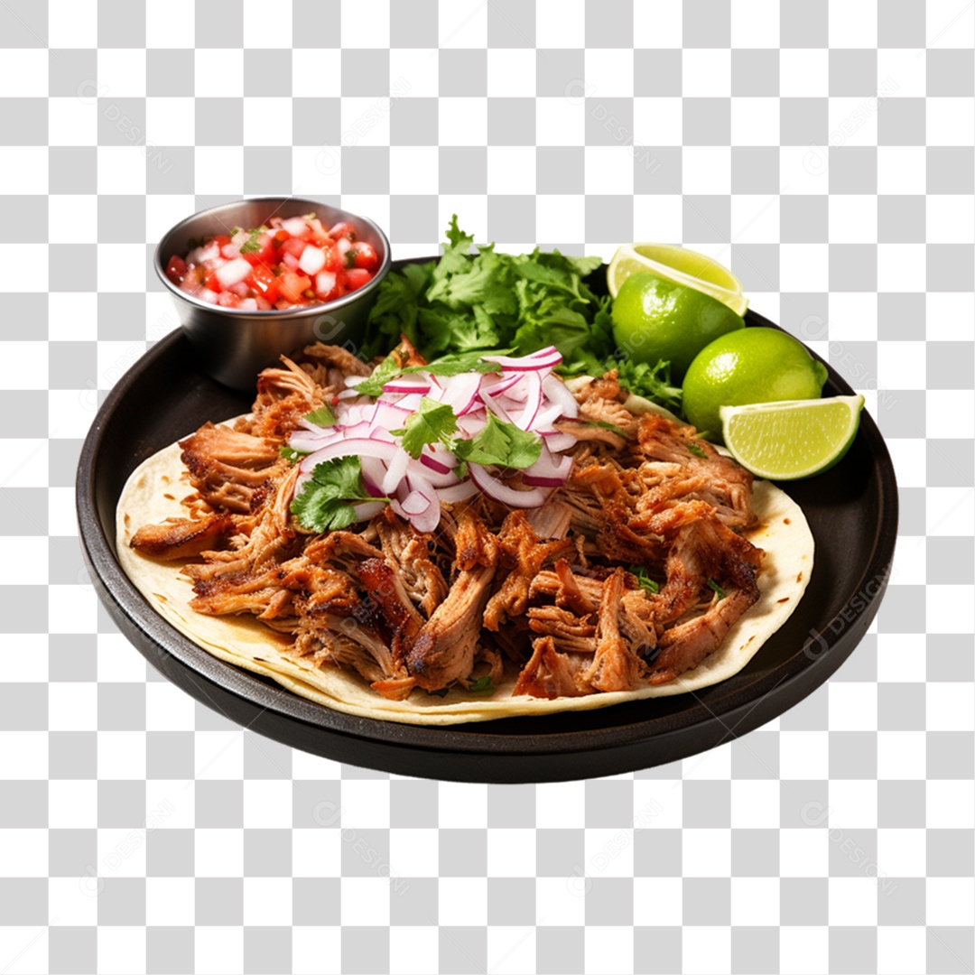 Prato Porção da Culinária Mexicana PNG Transparente