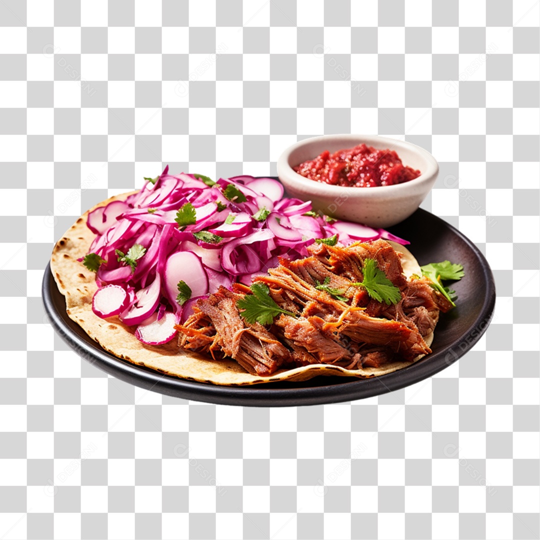 Prato Porção da Culinária Mexicana PNG Transparente