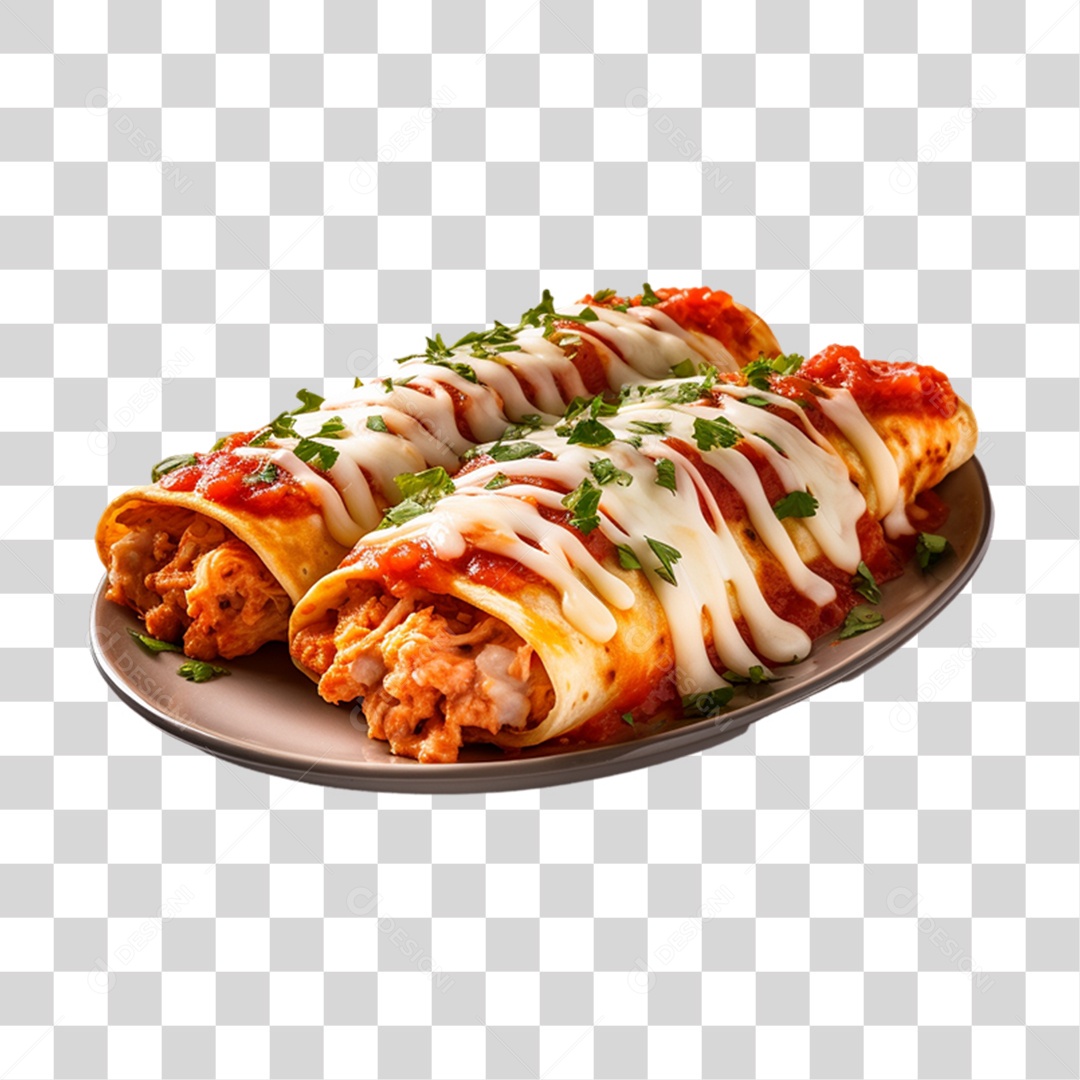 Enchilada Prato Porção da Culinária Mexicana PNG Transparente