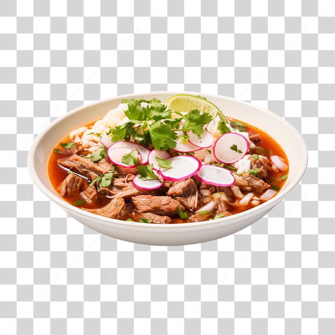Pozole Prato Porção da Culinária Mexicana PNG Transparente