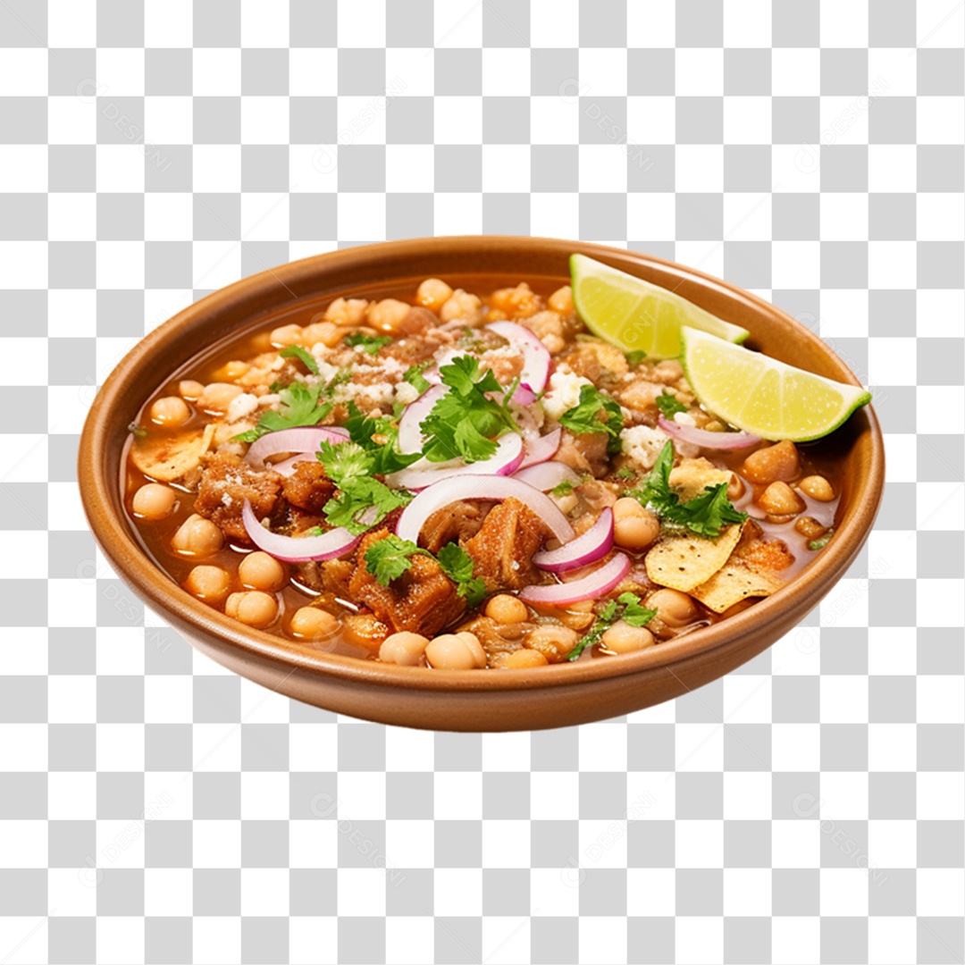 Pozole Prato Porção da Culinária Mexicana PNG Transparente