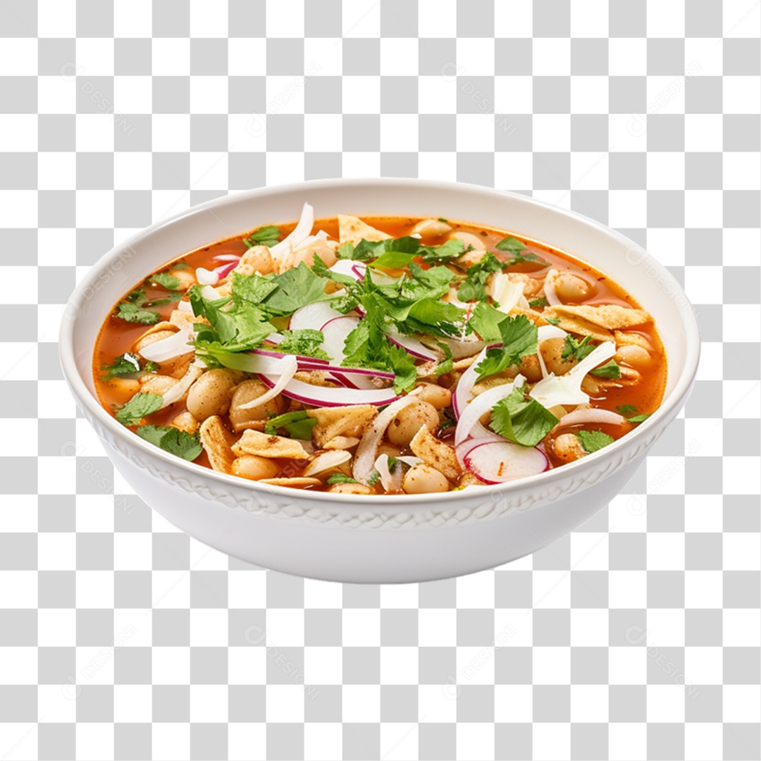 Pozole Prato Porção da Culinária Mexicana PNG Transparente