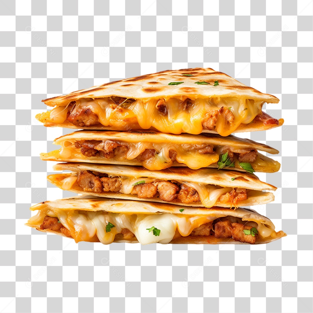 Quesadilla Porção da Culinária Mexicana PNG Transparente
