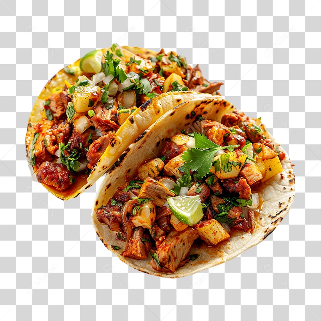 Tacos Porção da Culinária Mexicana PNG Transparente