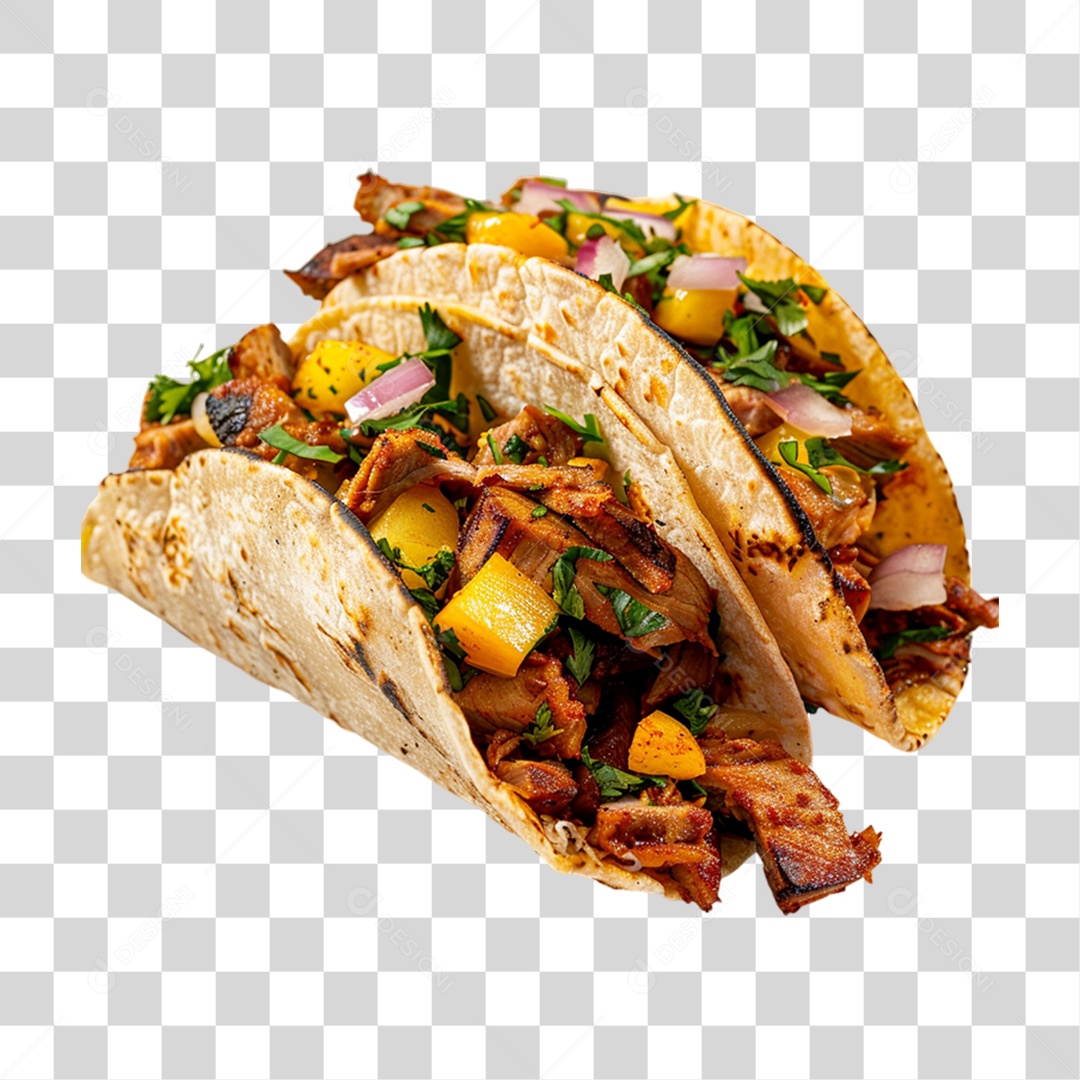 Tacos Porção da Culinária Mexicana PNG Transparente