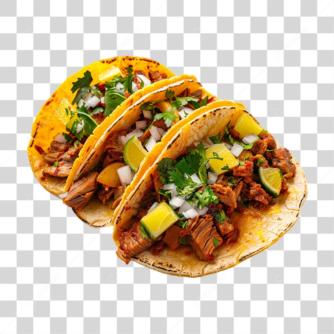 Tacos Porção da Culinária Mexicana PNG Transparente