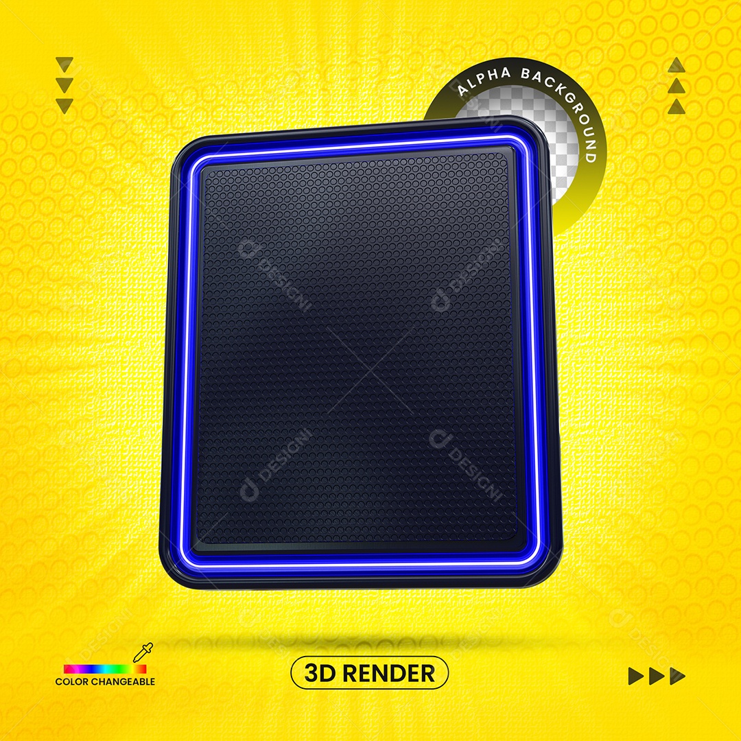 Placa com LED Elemento 3D de Desconto para Composição PSD