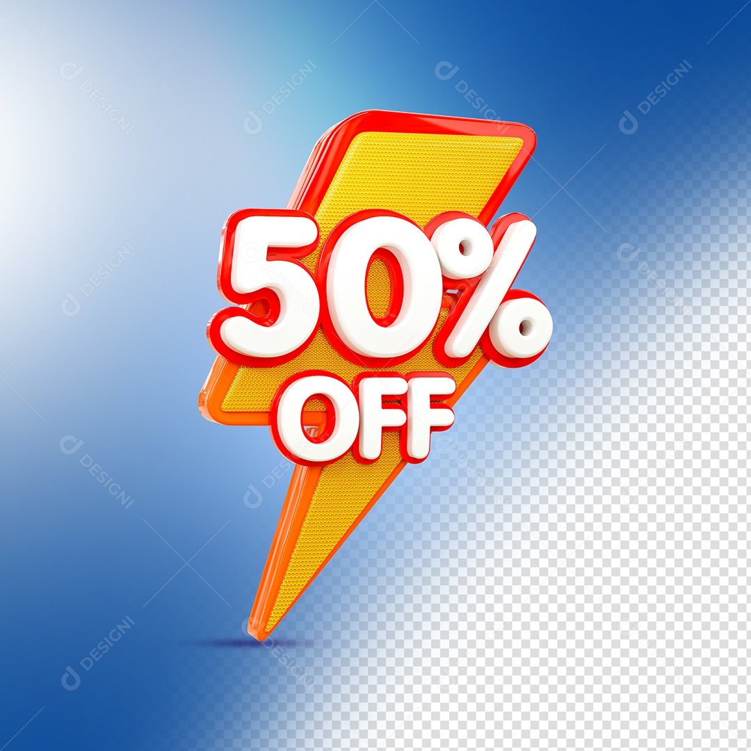 Desconto 50% OFF Elemento 3D para Coposição PSD