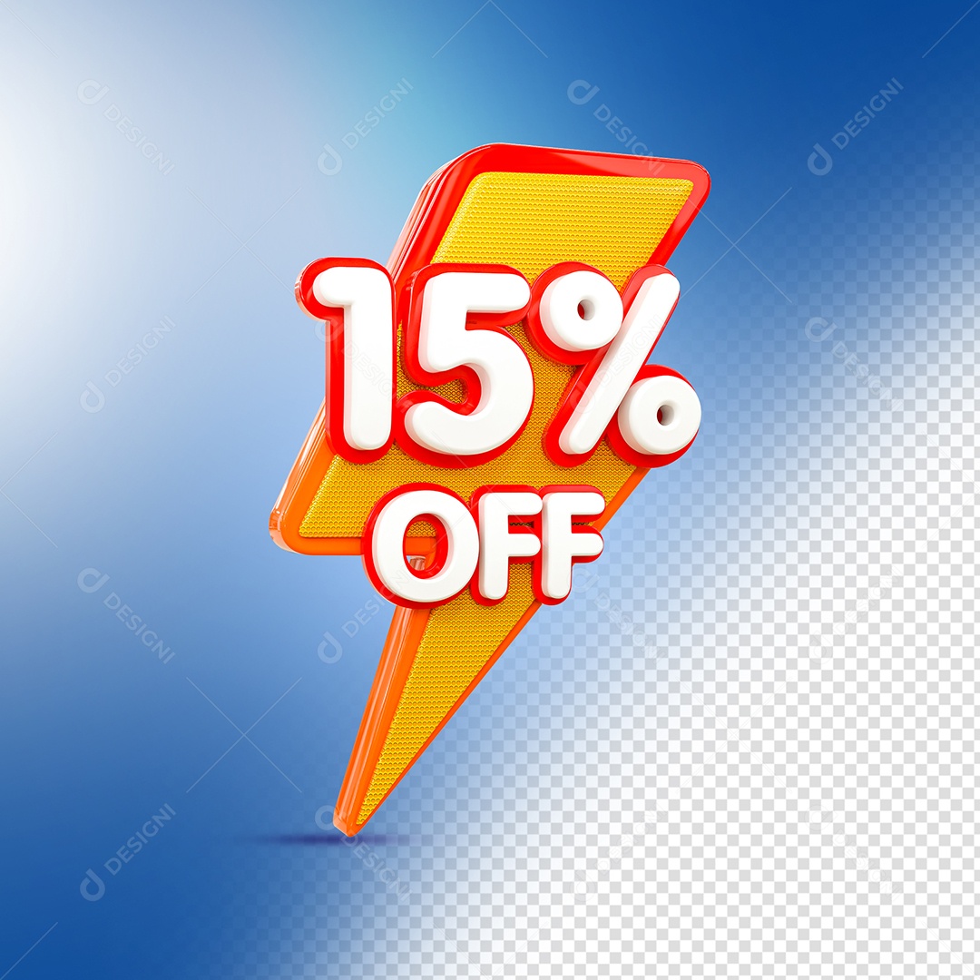 Desconto 15% OFF Elemento 3D para Coposição PSD