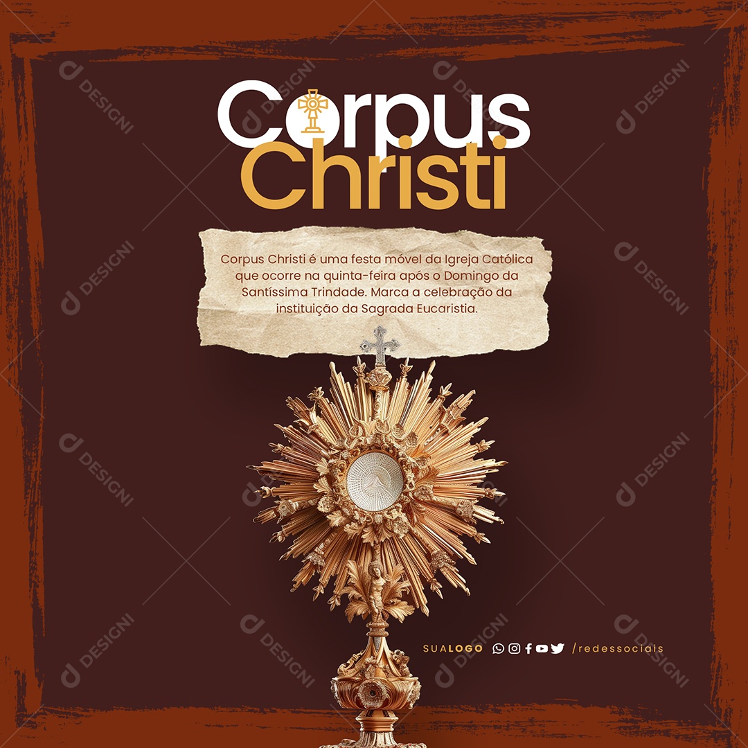 Dia de Corpus Christi Santíssima Trindade Social Media PSD Editável