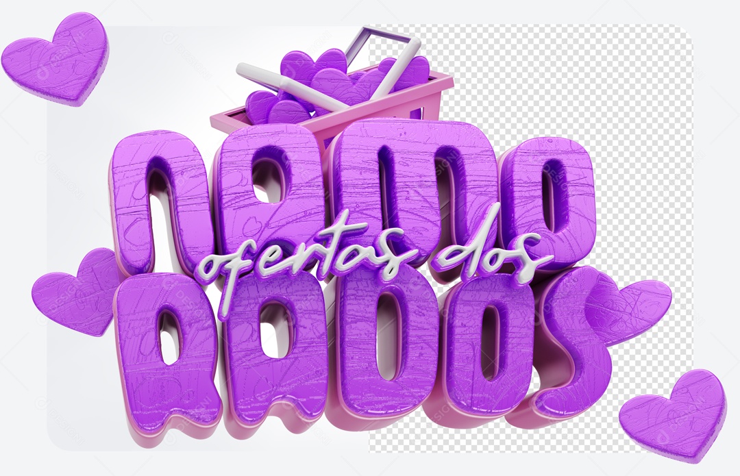 Ofertas dos Namorados Selo 3D para Composição PSD