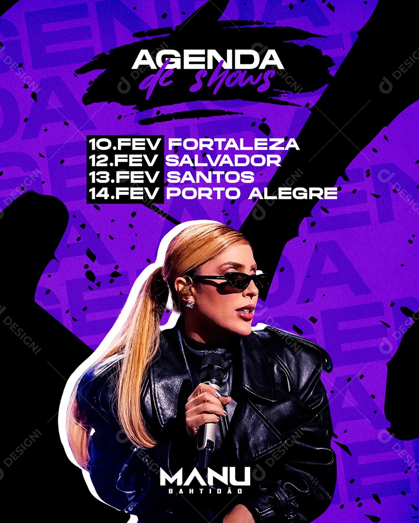 Agenda de Show Evento Manu Bahtidão Feed