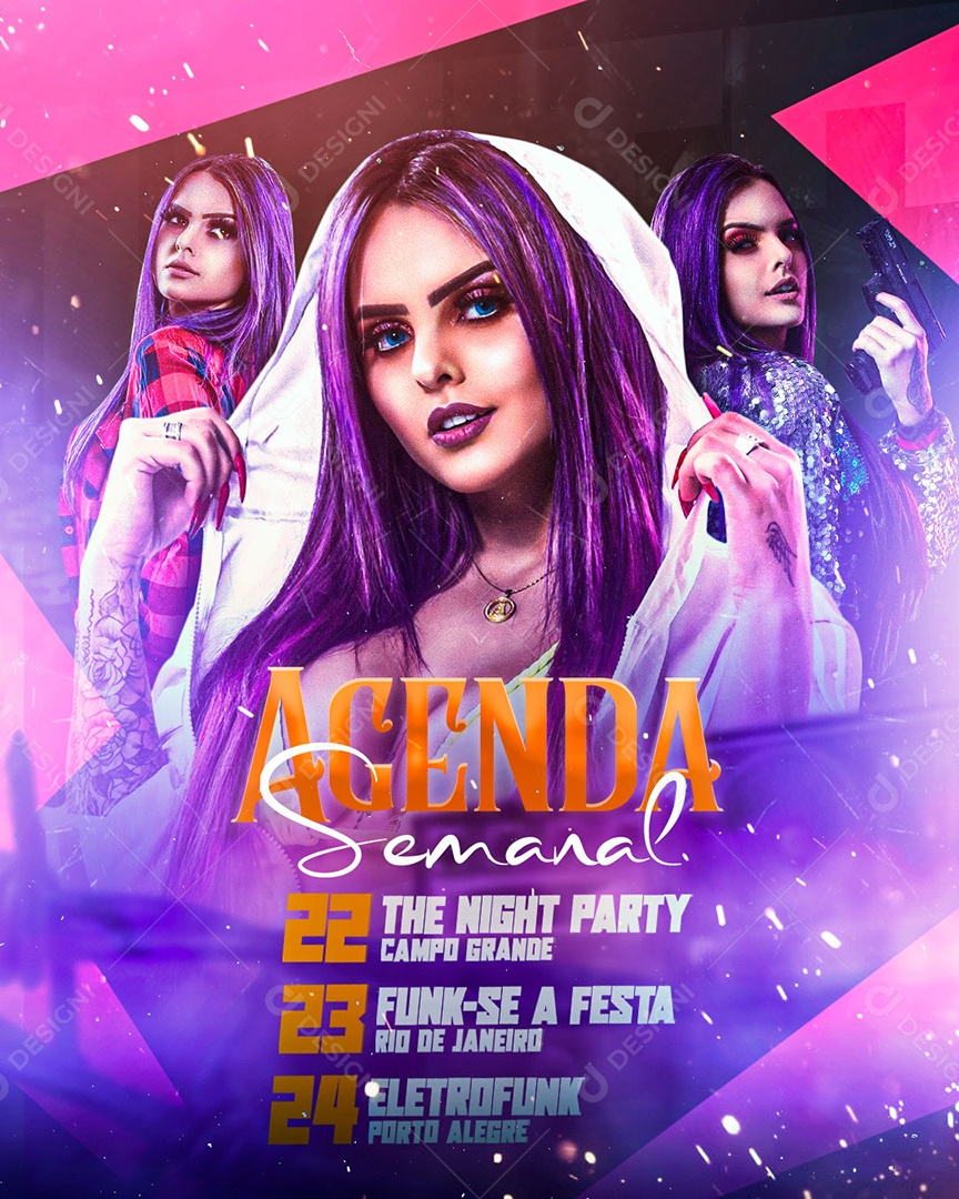 Social Media Agenda Semanal PSD Editável