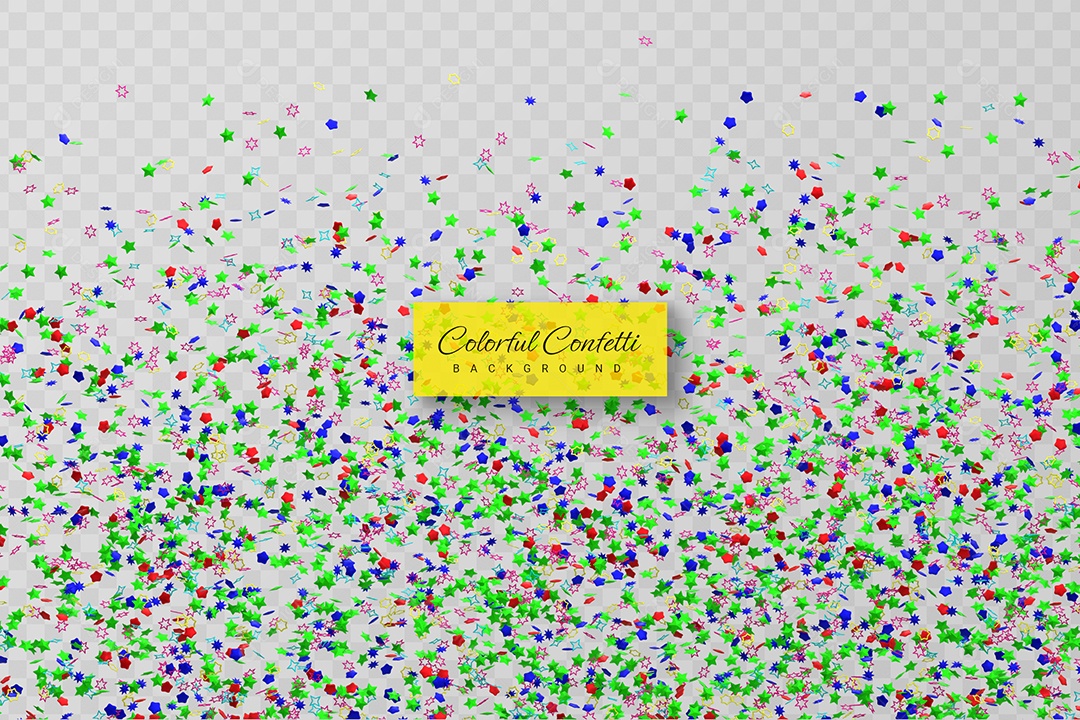 Confete Elemento 3D para Composição PSD