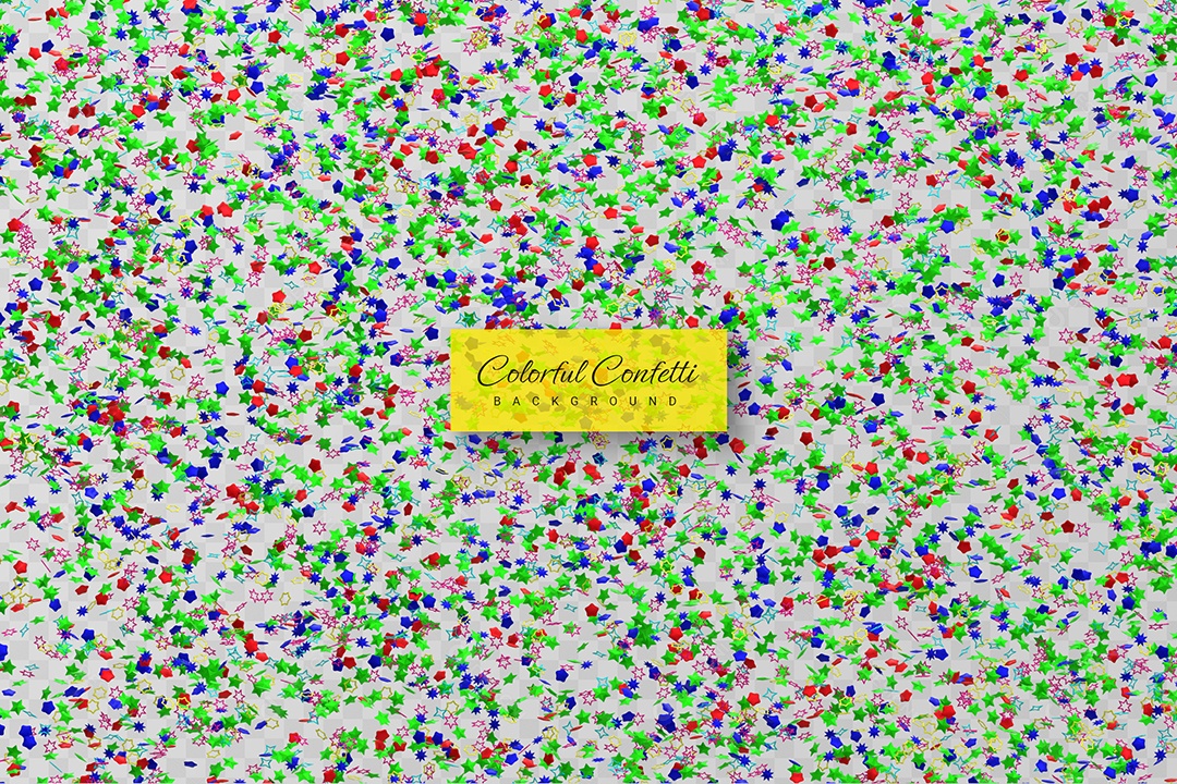 Confete Colorido Elemento 3D para Composição PSD
