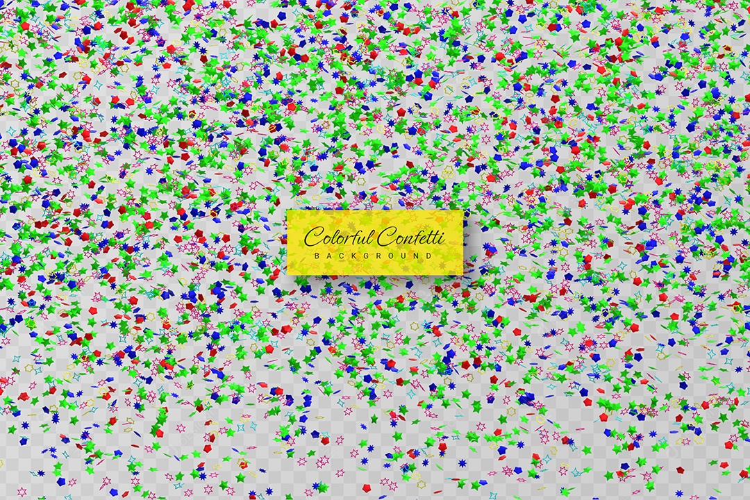 Confete Decoração de Eventos Elemento 3D para Composição PSD