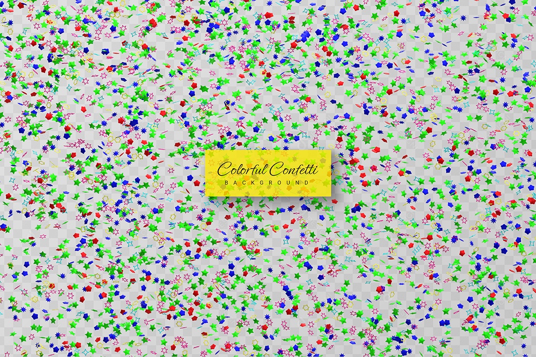 Confete Decoração Elemento 3D para Composição PSD