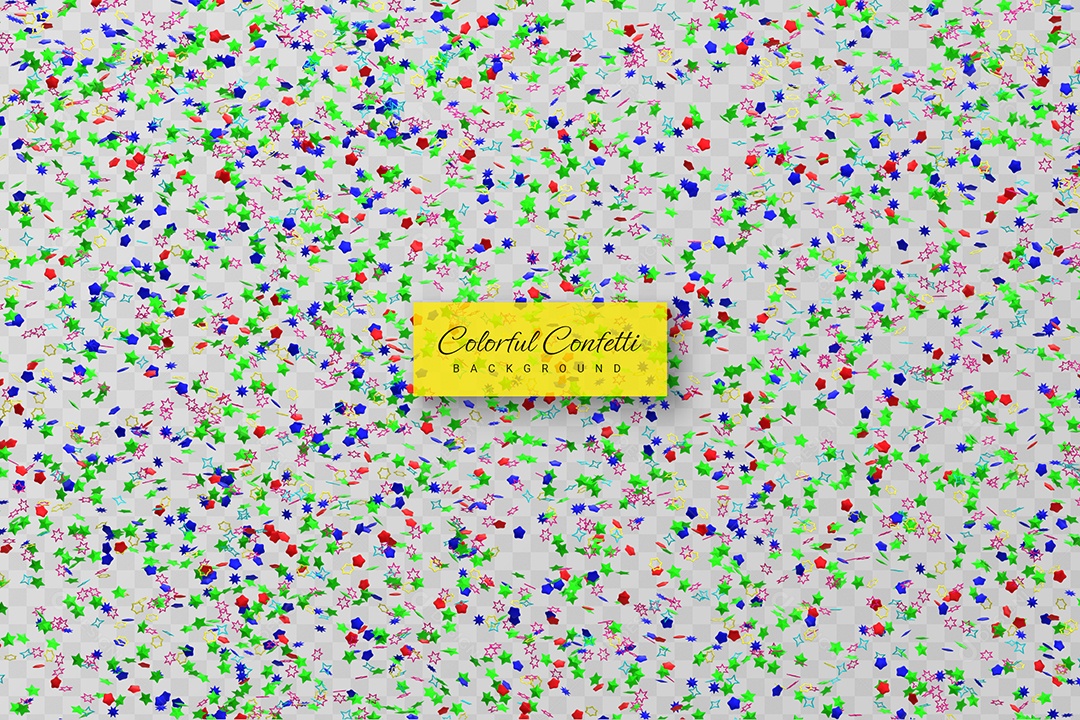 Confete Decorativo Colorido Elemento 3D para Composição PSD