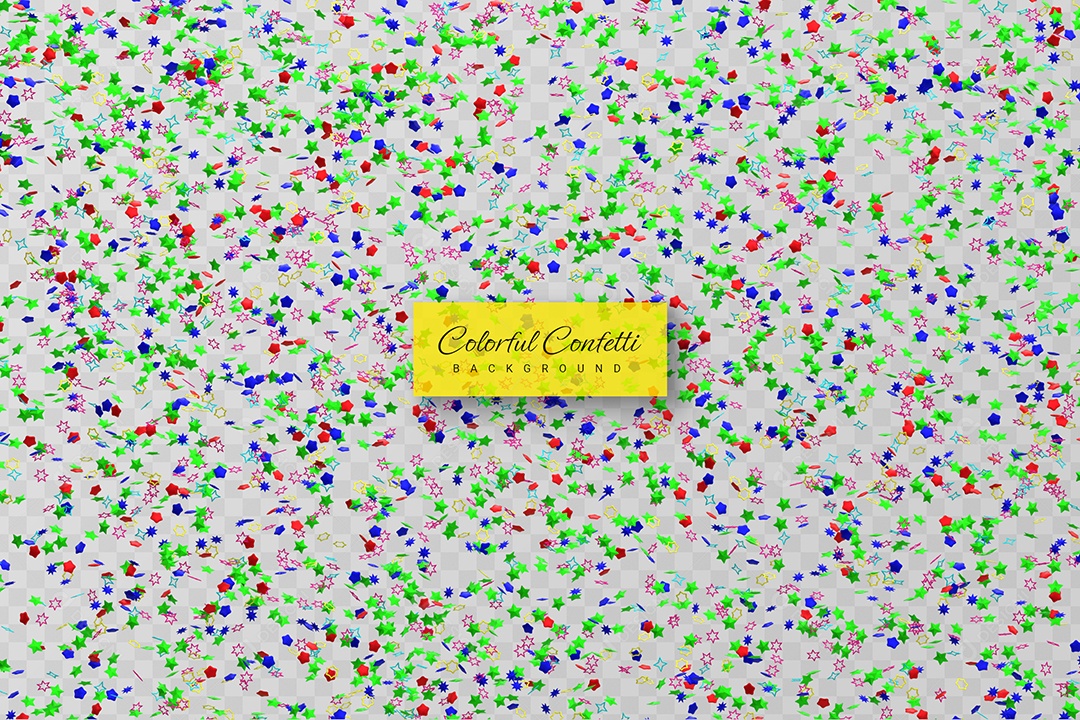 Confete Colorido Decorativo Elemento 3D para Composição PSD