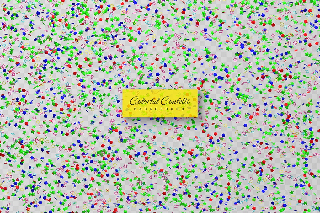 Confete Colorful Decor 3D Element for PSD Composition