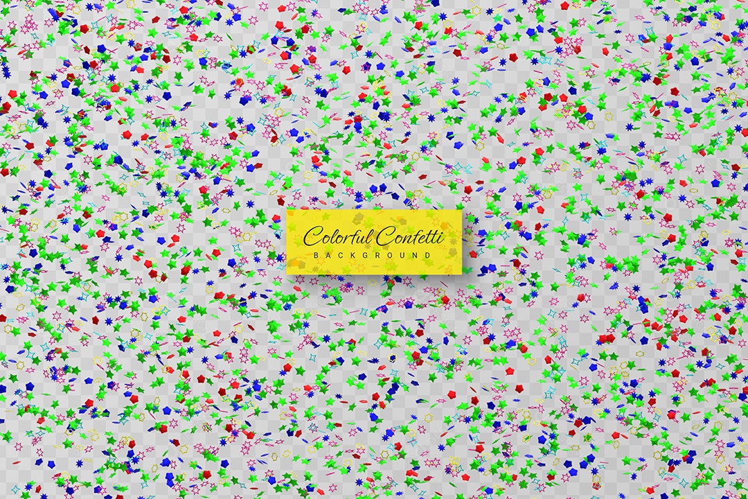 Confete Enfeite de Decoração Elemento 3D para Composição PSD