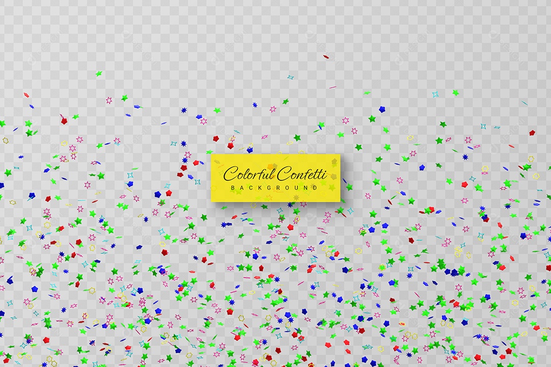 Confete Decoração Colorido Elemento 3D para Composição PSD