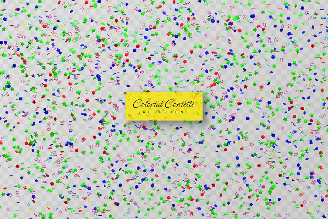 Confete Enfeite Elemento 3D para Composição PSD